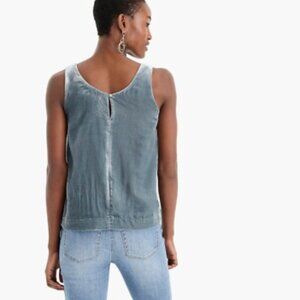 J.Crew Velvet Scoop Neck Keyhole Back Sleeveless Tank - Grey